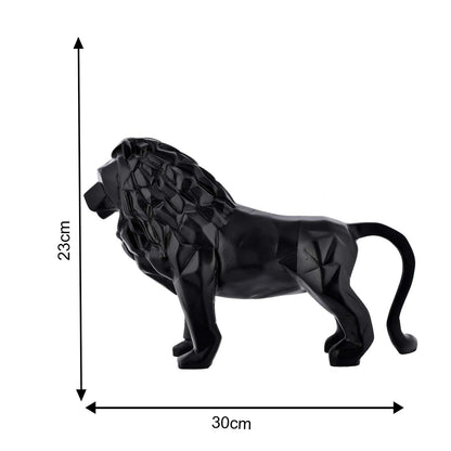 King Lion Black Statue