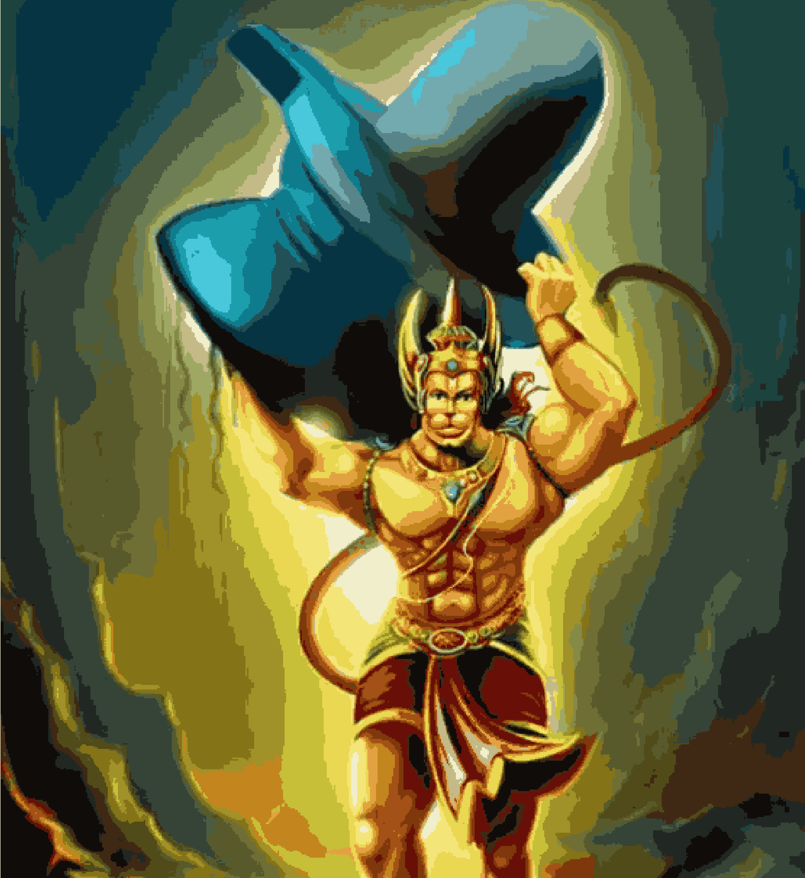 Hanuman ji Lifting Shivling