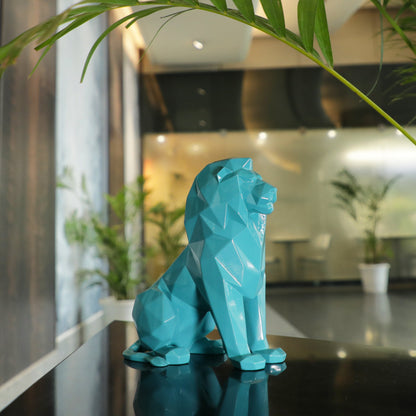 Artarium Stylized Geometric Sitting Lion Figurine Idol