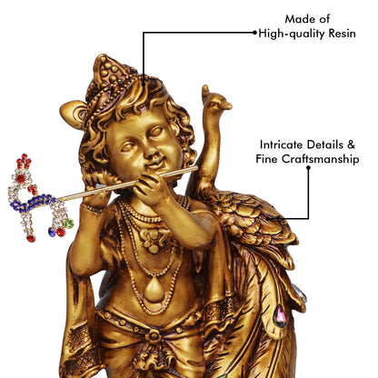 Artarium Baby Krishna with Peacock Idol