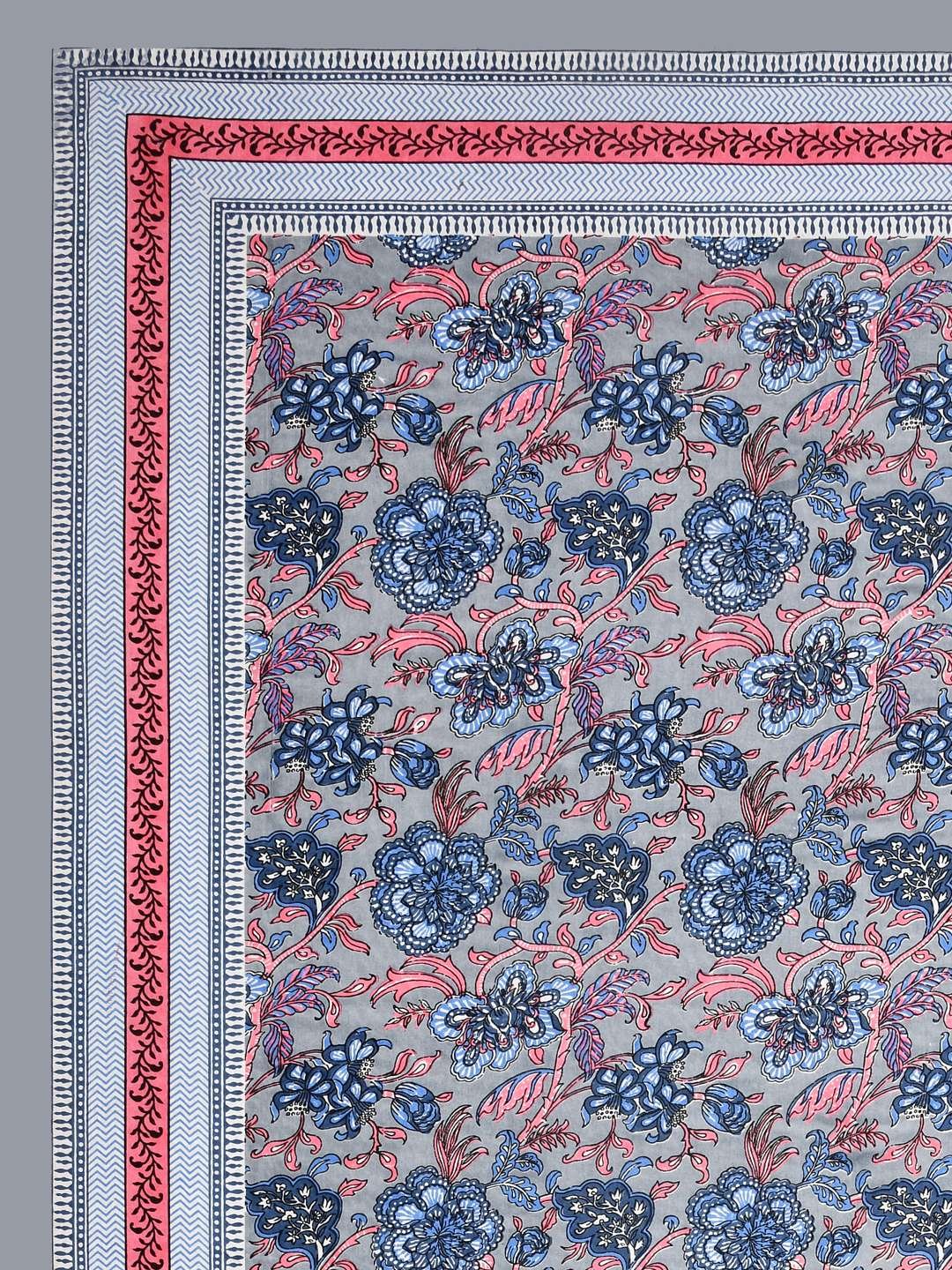 100% Pure Cotton Traditional Printed Bedsheet for Double Bed King Size Bedsheet with 2 Pillow Covers