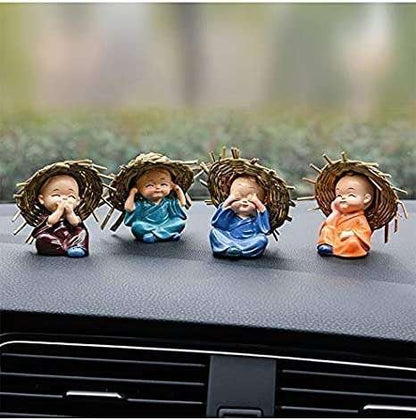 Handcrafted Set of 4 Baby Buddha Monk (Polyresin)
