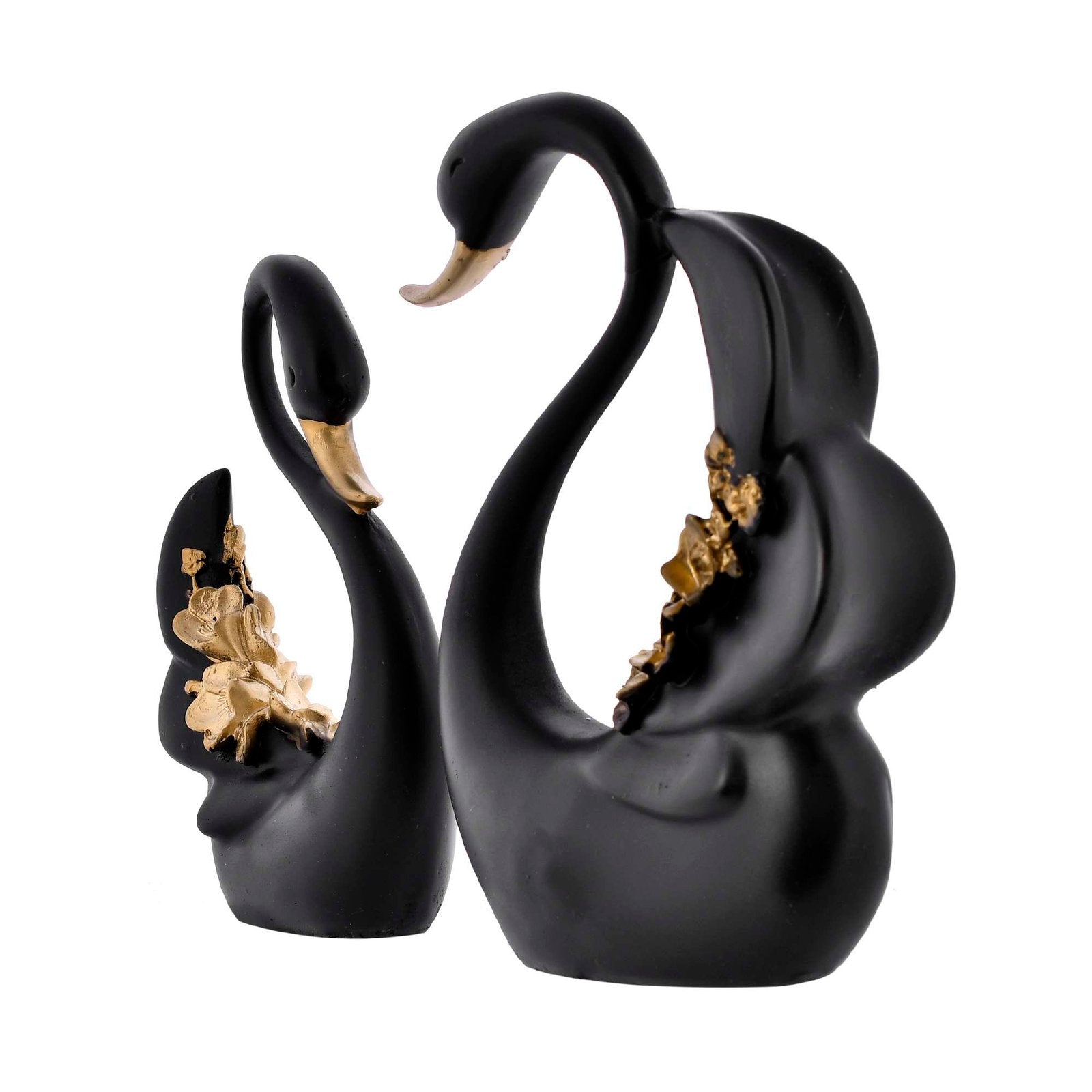 Swan Pair Feather Design Sculpture