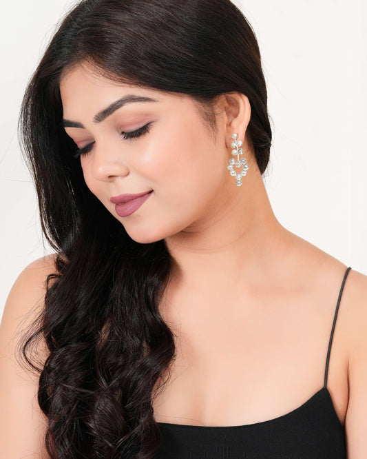 Women’s Indo Western Teardrop Shaped Party Wear Ethnic Stud Earrings for Women -AZ838-OX-ER30