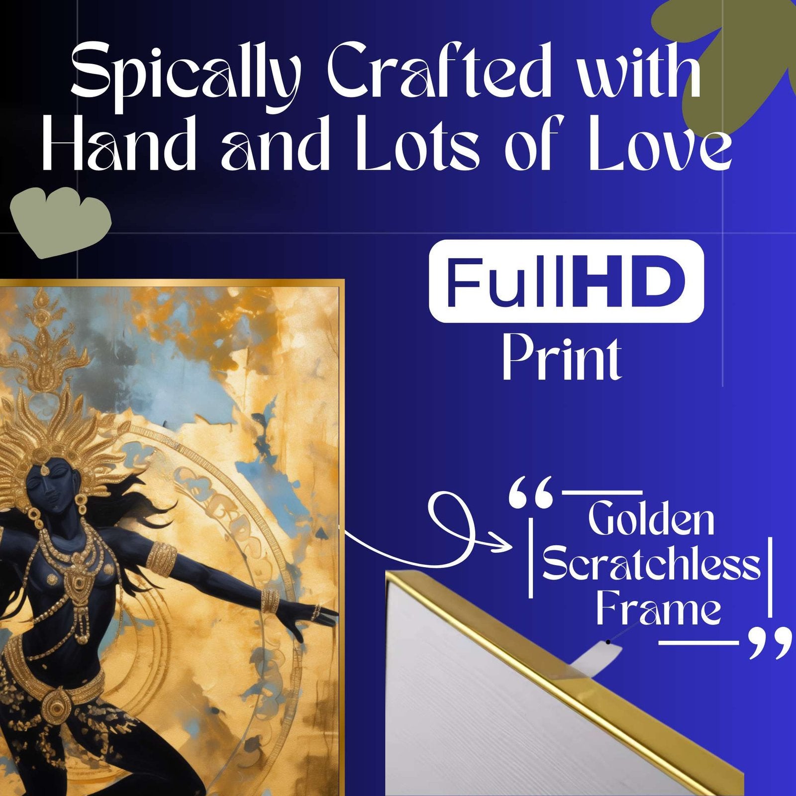 Set of Three Wall Paintings for Wall Dacoration Golden Framed Wall Paintings for Living Room & Bedroom Wall Art for Home Decoration & Office Wall Décor (24×18 inch CH-GD3-10)