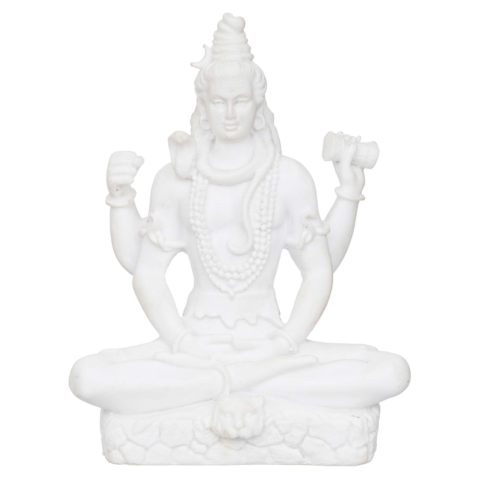 Handicraft Marble dust Lord Shiv ji Statue for Pooja, Car Dashboard I Shiva Idol I Bholenath I Mahakal I Adiyogi Statue I Office Table