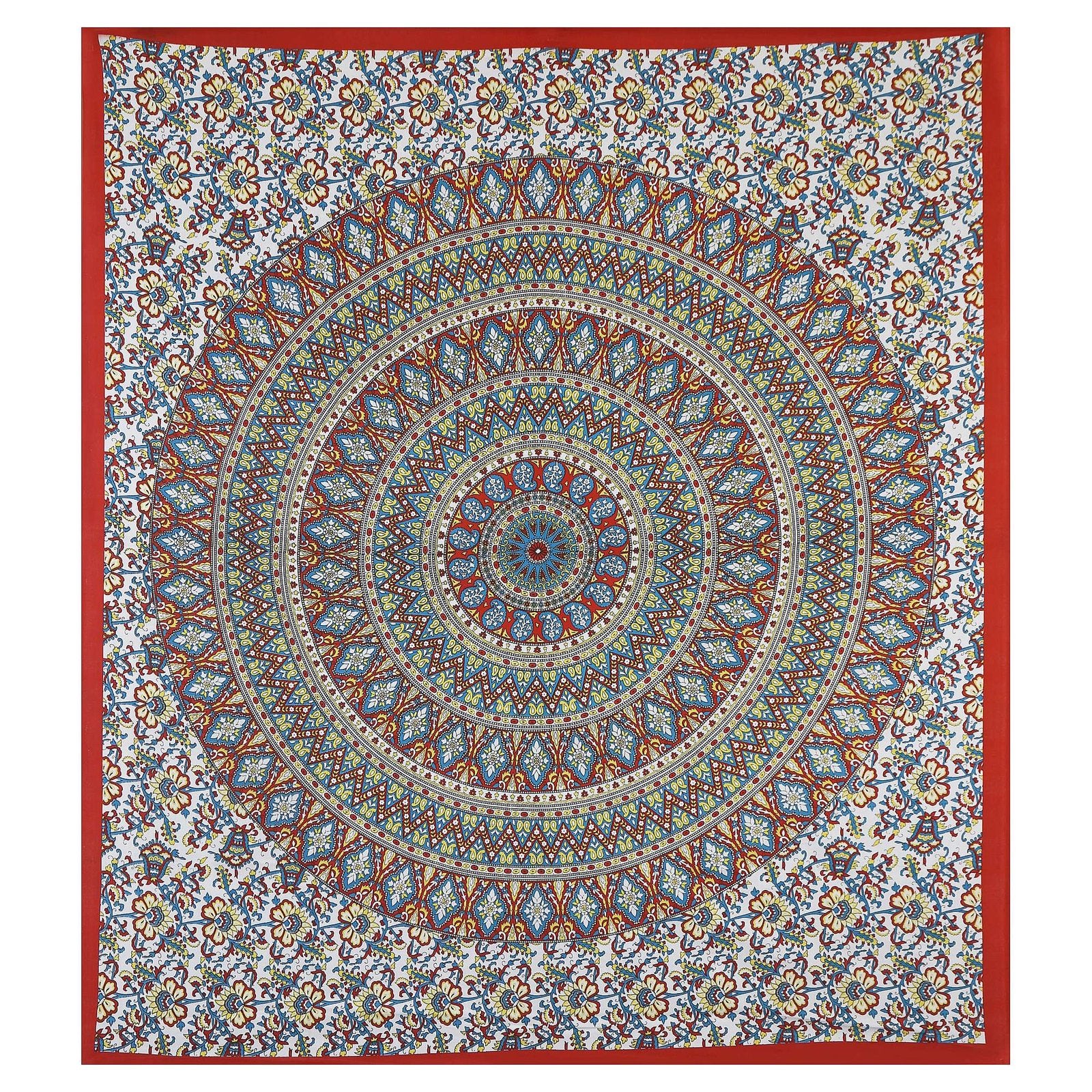 100% Pure Cotton Traditional Printed Bedsheet for Double Bed King Size Bedsheet with 2 Pillow Covers
