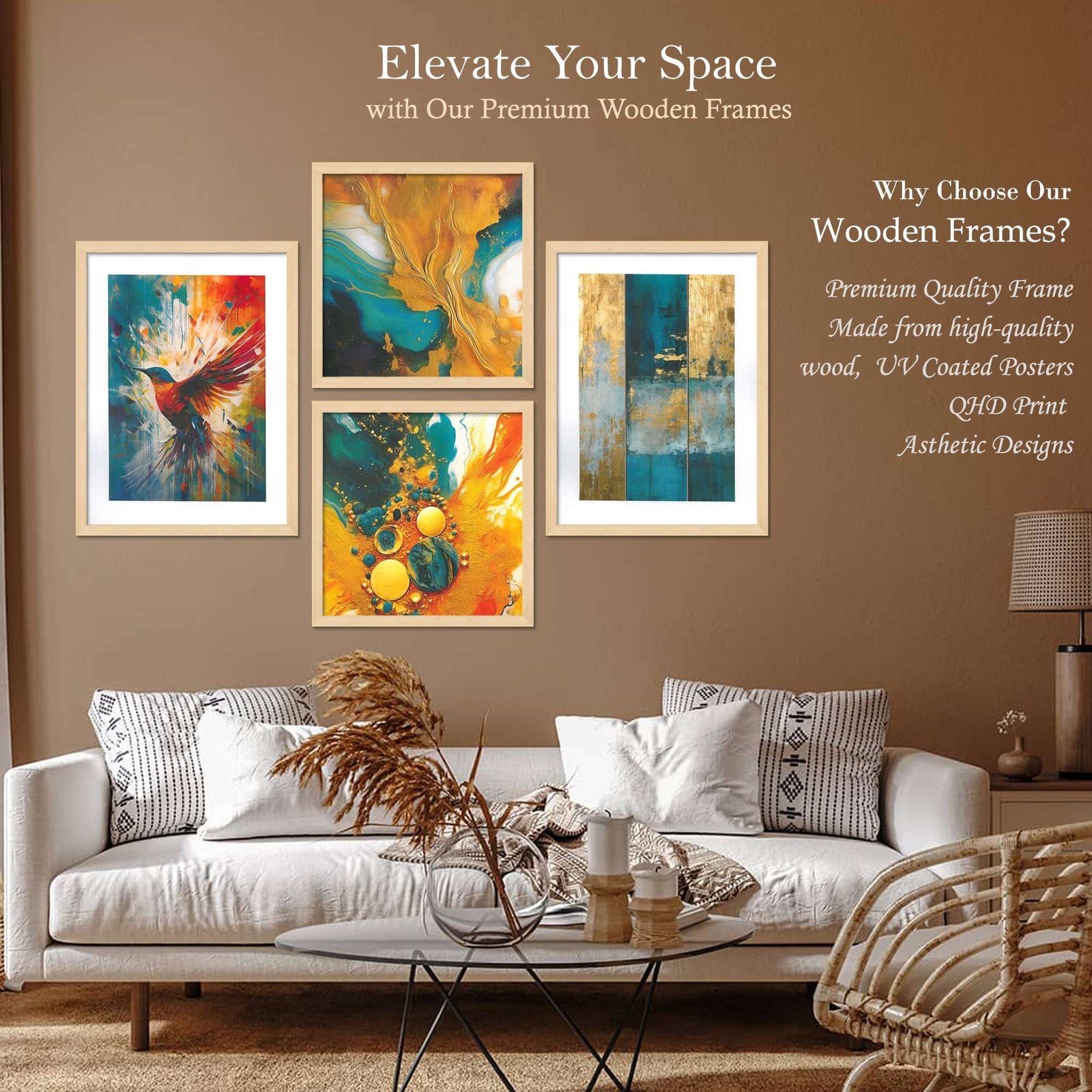 SET OF 4 DIGITAL WALL PAINTING