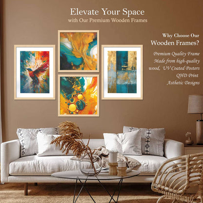 SET OF 4 DIGITAL WALL PAINTING
