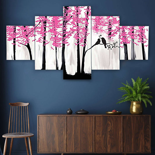 Nature Set of Five 3D Framed Paintings for Wall Decoration – Ideal for Home, Living Room, and Bedroom (125 x 60 CM)