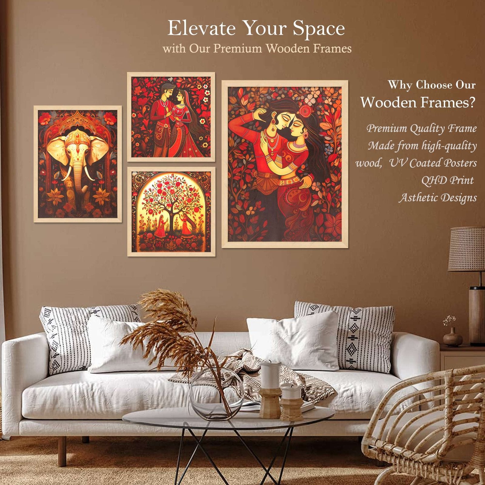 SET OF 4 DIGITAL WALL PAINTING
