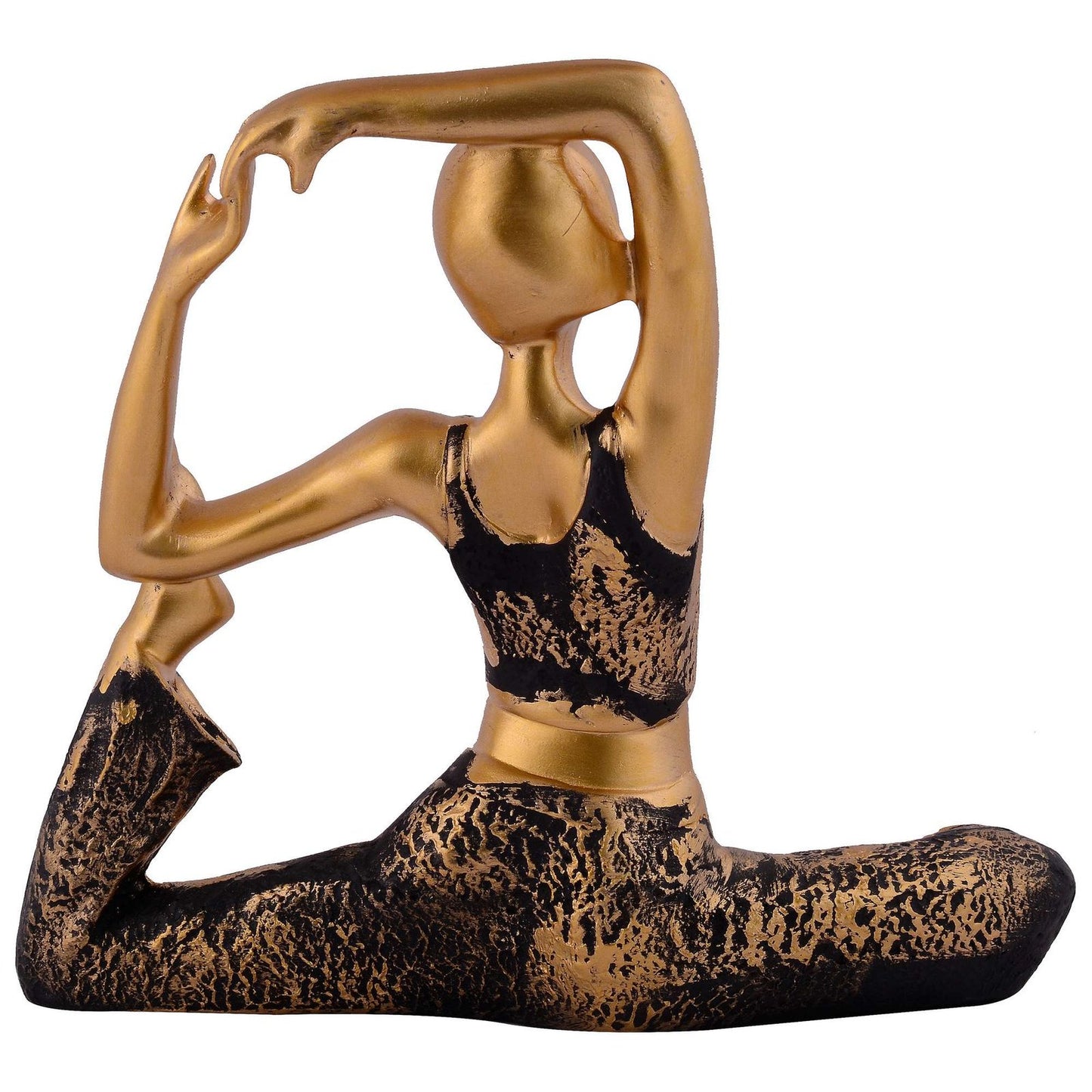 Suitable for home decor Yoga Posture Lady Statue Idol for Home Yoga Statue admirable piece of gift (golden)