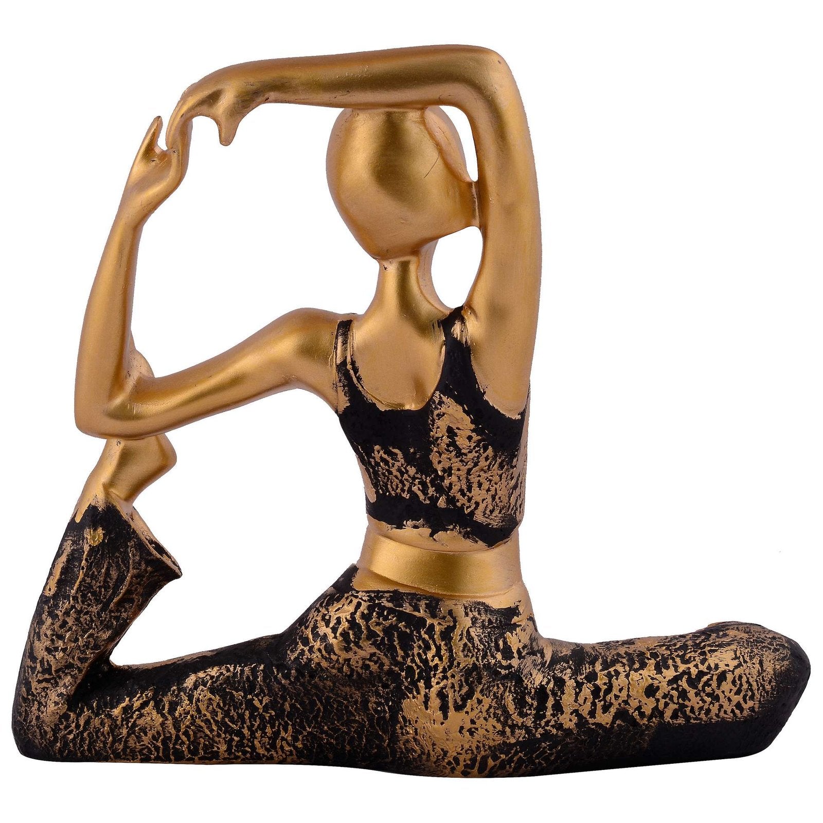 Suitable for home decor Yoga Posture Lady Statue Idol for Home Yoga Statue admirable piece of gift (golden)