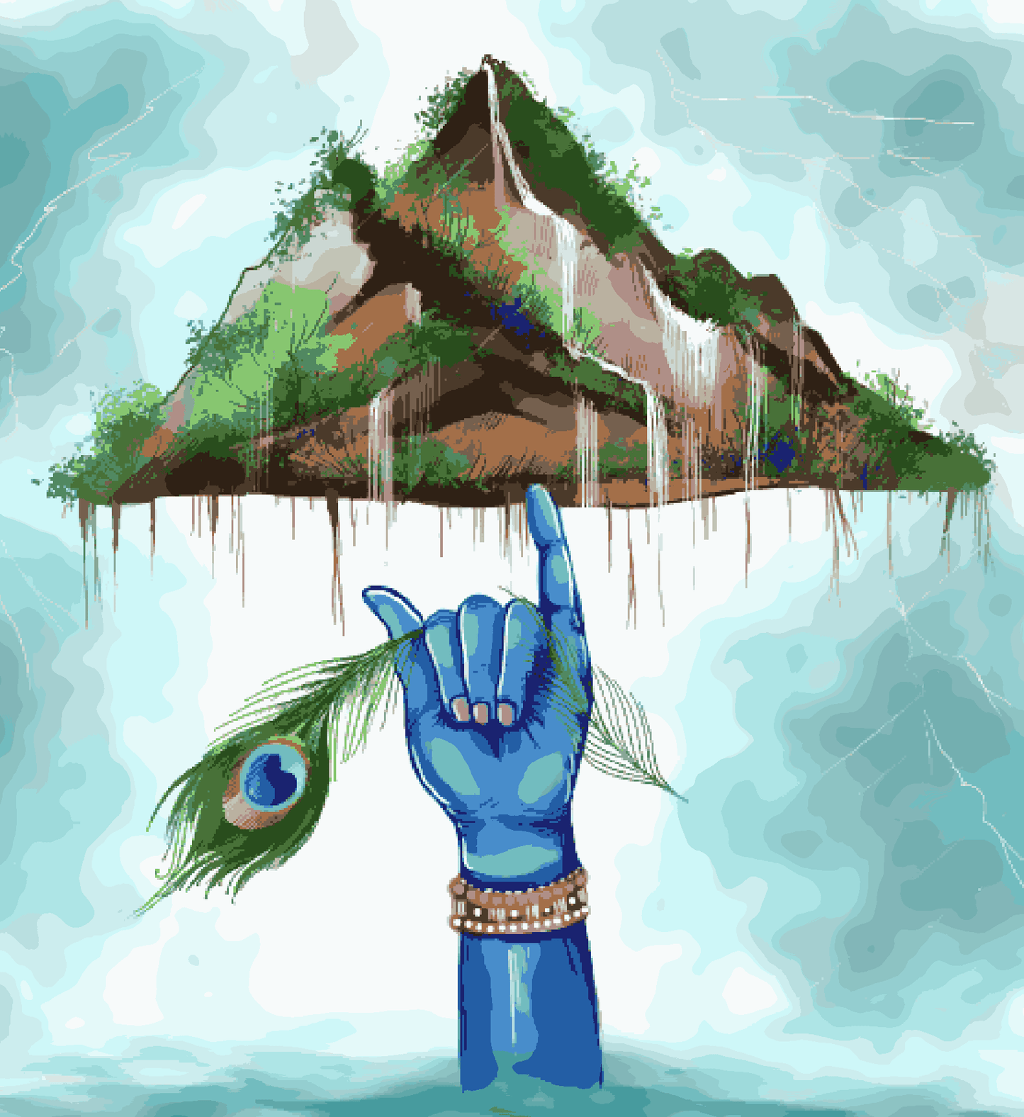 Krishna ji lifting Mountain