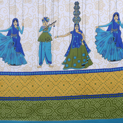 100% Pure Cotton Traditional Printed Bedsheet for Double Bed King Size Bedsheet with 2 Pillow Covers