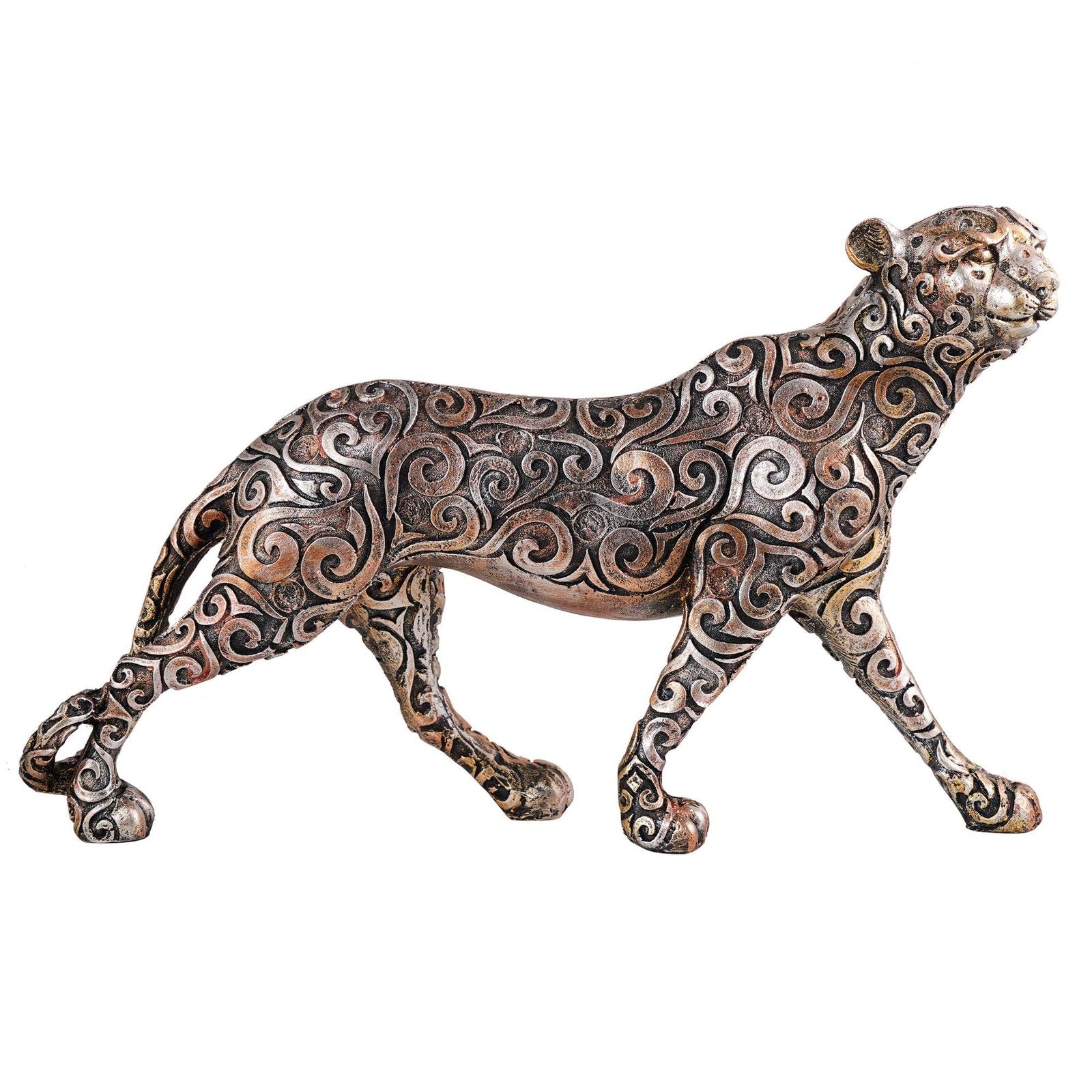 Panther Standing Position Animal Showpiece Antique Sculpture for Home Decor Showpiece Figurine