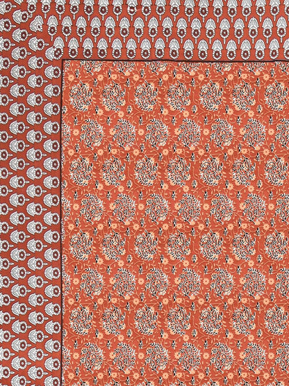 100% Pure Cotton Traditional Printed Bedsheet for Double Bed King Size Bedsheet with 2 Pillow Covers