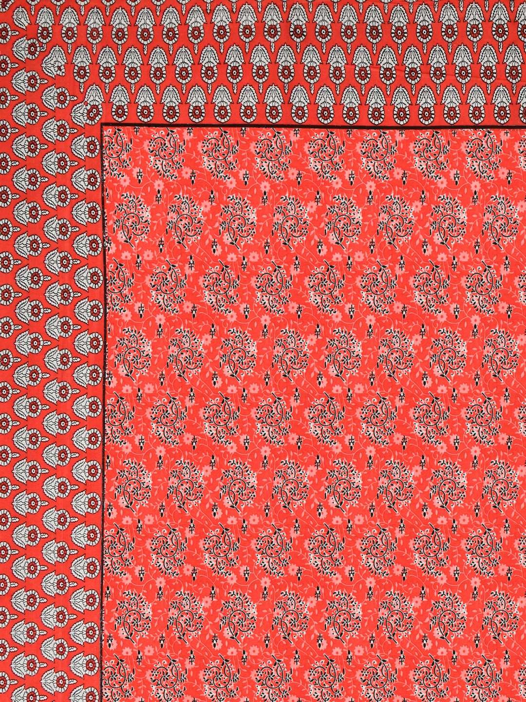100% Pure Cotton Traditional Printed Bedsheet for Double Bed King Size Bedsheet with 2 Pillow Covers