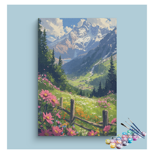 Alpine Meadow Blossoms Paint by Numbers Kit