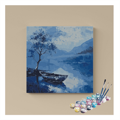 Serene Boat & Blue Lake Paint by Numbers Kit