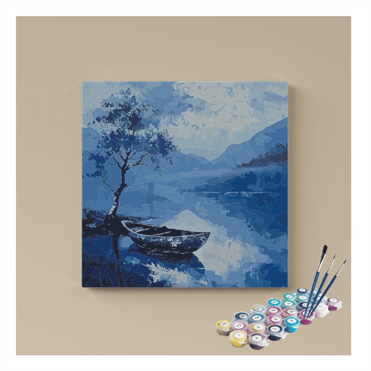 Serene Boat & Blue Lake Paint by Numbers Kit