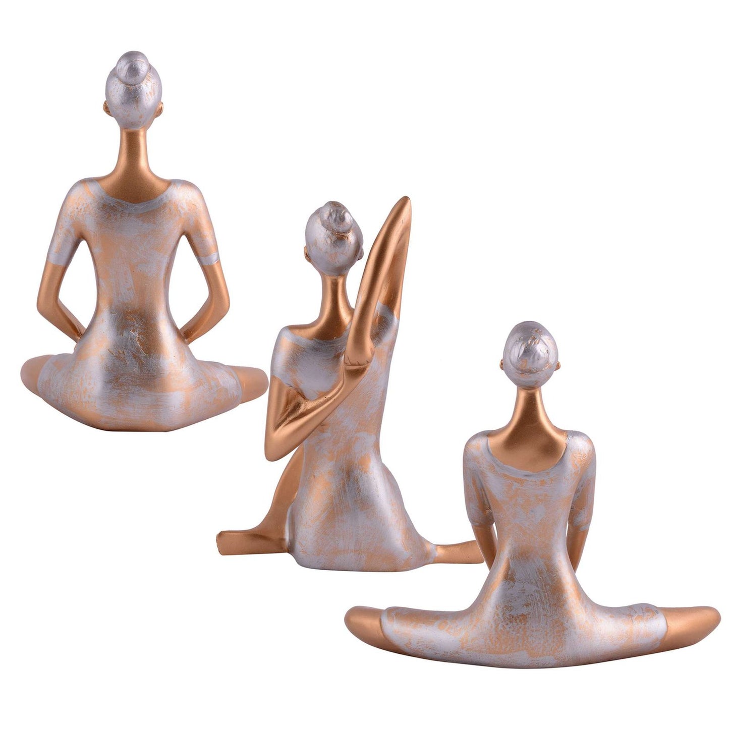 Suitable for home decor Yoga Posture Lady Statue Idol for Home Yoga Statue admirable piece of gift (golden)