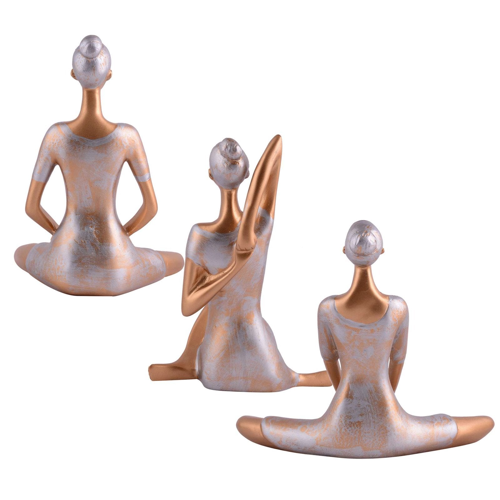 Suitable for home decor Yoga Posture Lady Statue Idol for Home Yoga Statue admirable piece of gift (golden)