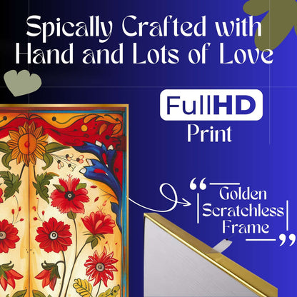 Set of Four Wall Paintings for Wall Dacoration Golden Framed Wall Paintings for Living Room & Bedroom Wall Art for Home Decoration & Office Wall Décor (13×10 inch CH-GD4-5)