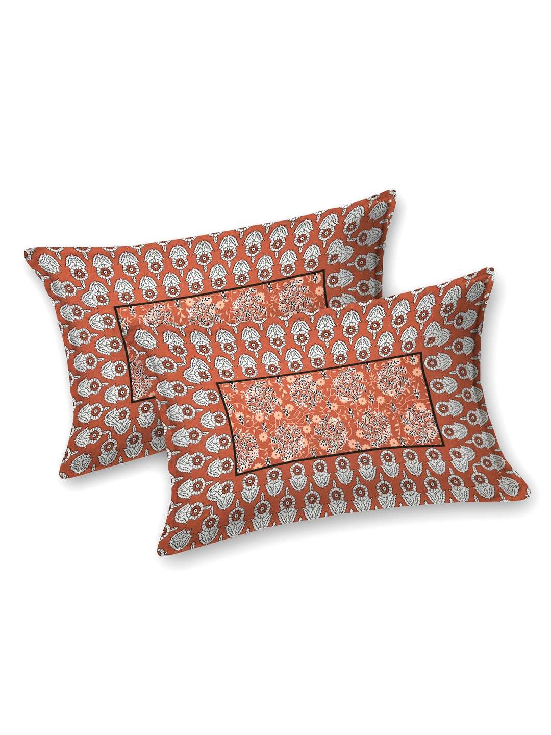 100% Pure Cotton Traditional Printed Bedsheet for Double Bed King Size Bedsheet with 2 Pillow Covers