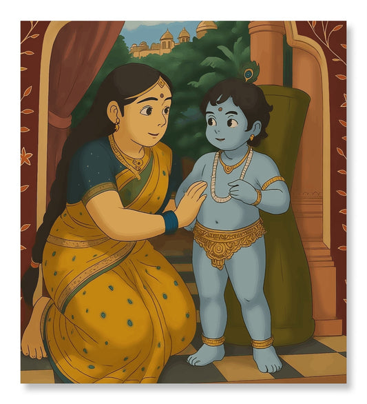 Yashoda and Natkhat Bal krishna - Ghibli Addition Krishnaji