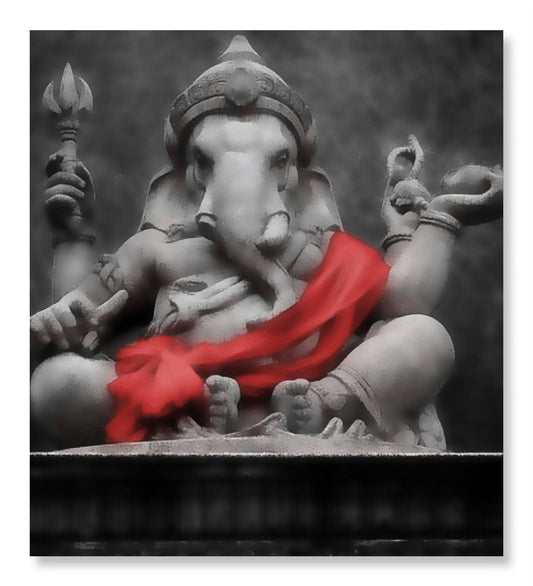 Red Drape of the Divine - Ganeshji
