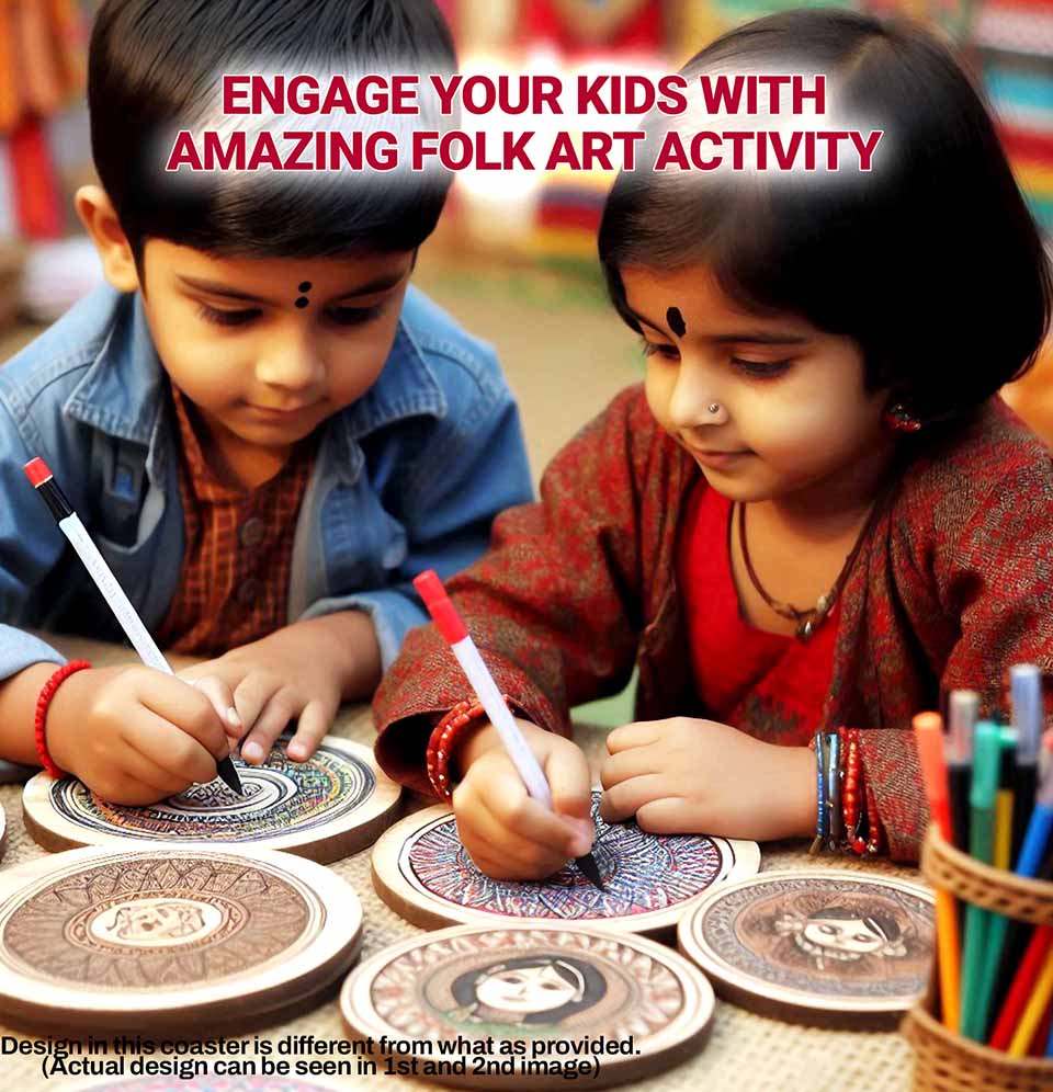 DIY Folk Art Mandala Coaster Making Kit | 5years+