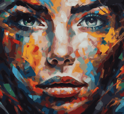 Mix Thoughts  Colourful Strokes on Face