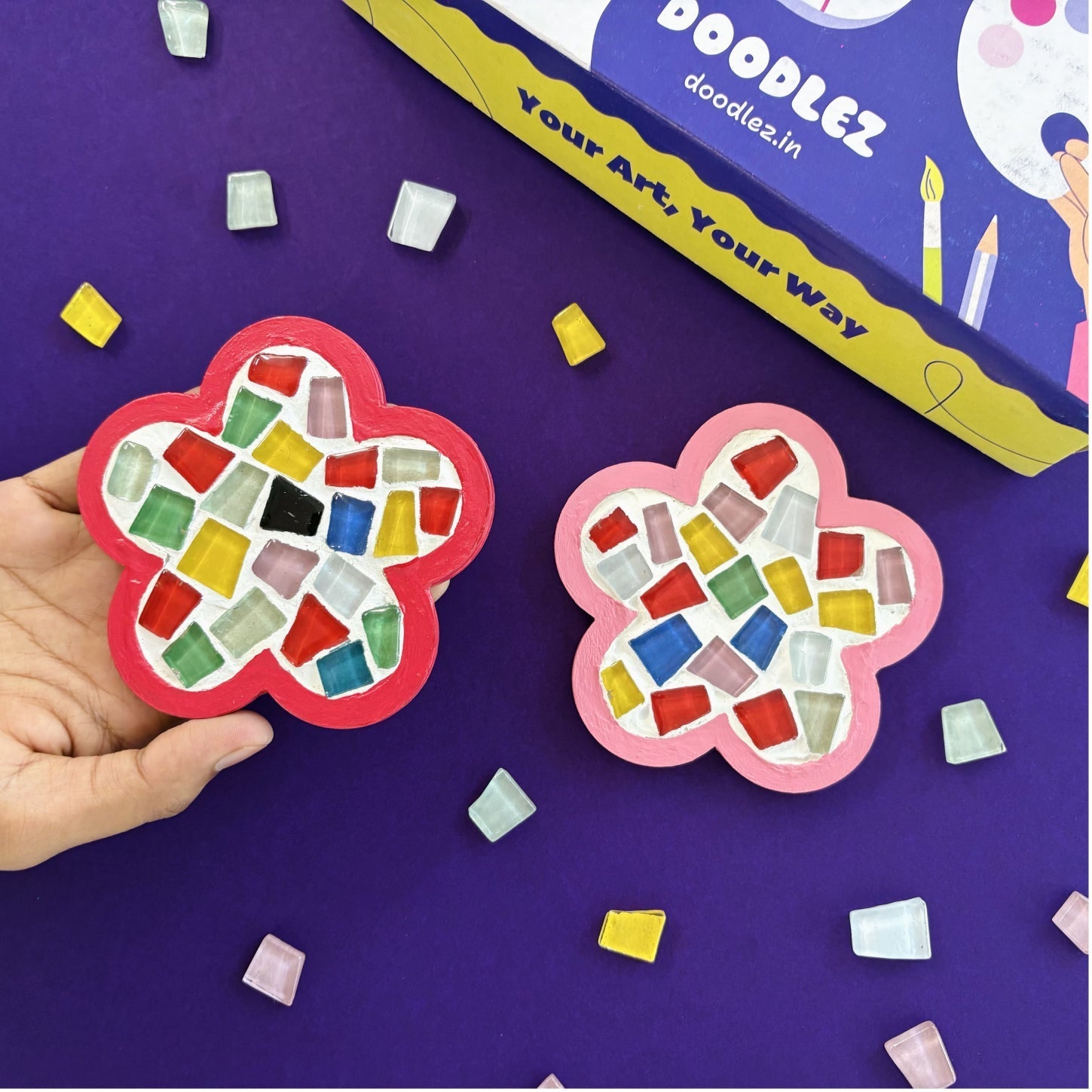 Floral Mosaic Coasters Kit