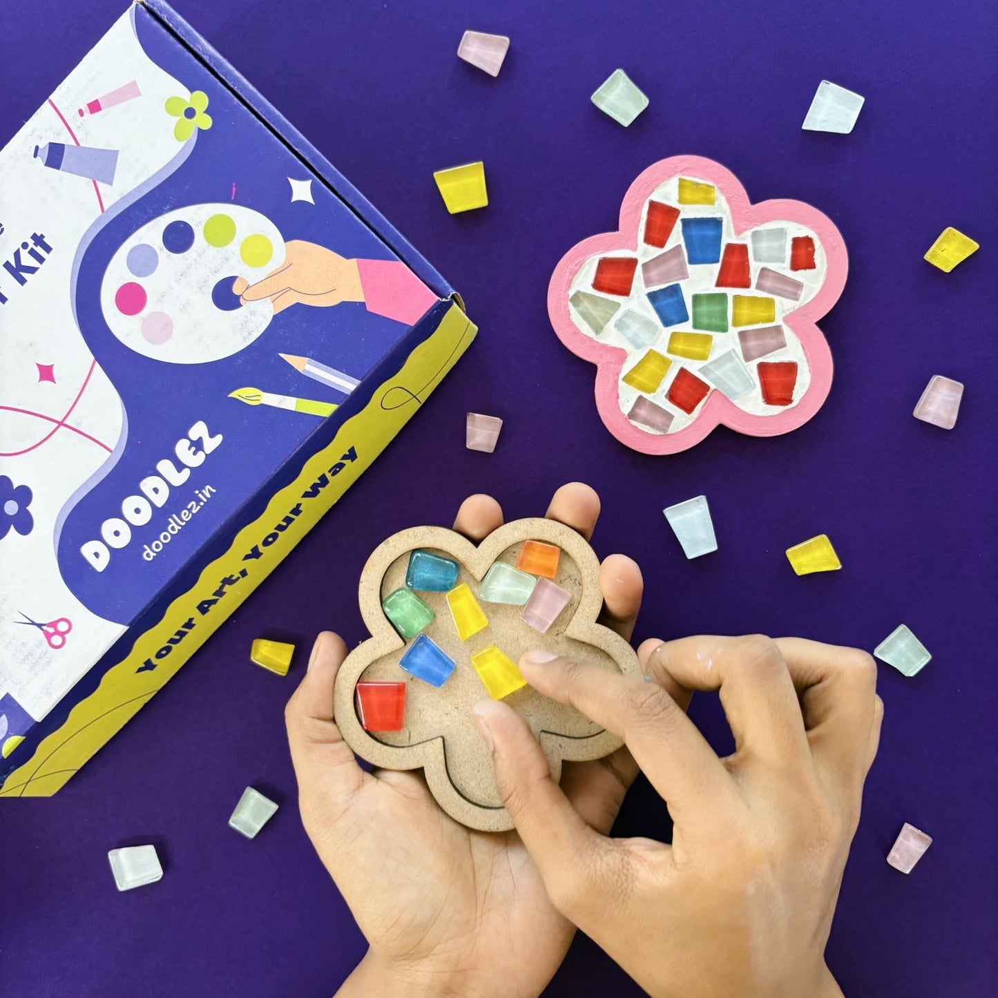 Floral Mosaic Coasters Kit