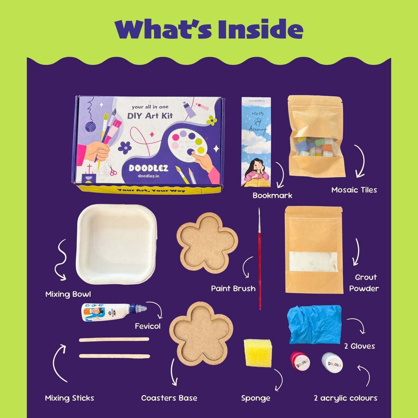 Floral Mosaic Coasters Kit