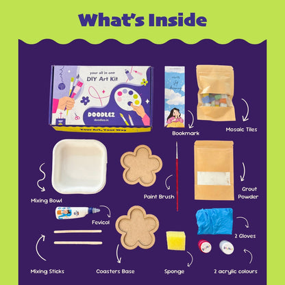 Floral Mosaic Coasters Kit