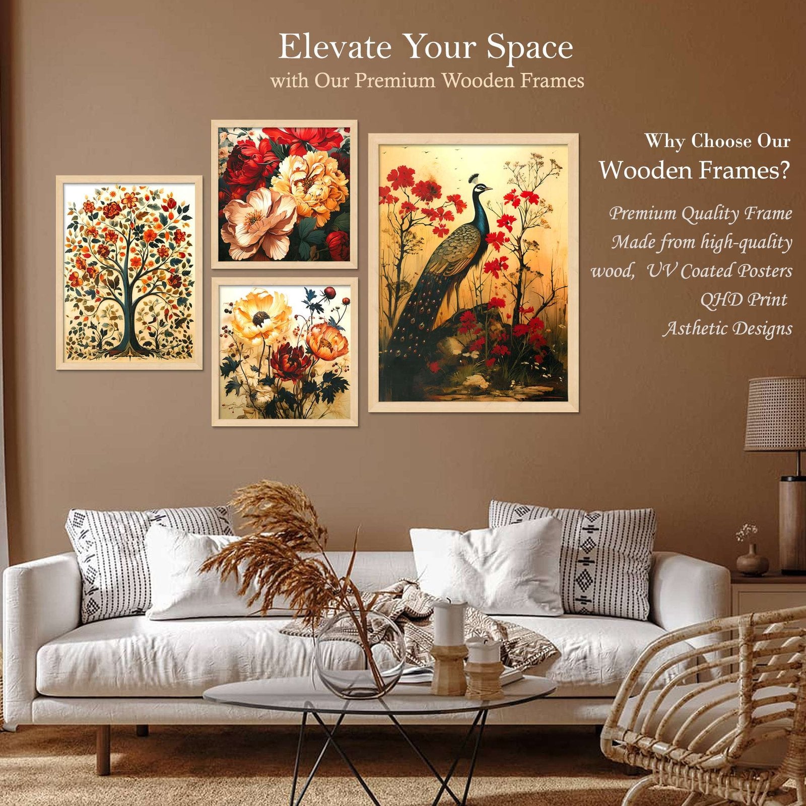 SET OF 4 DIGITAL WALL PAINTING