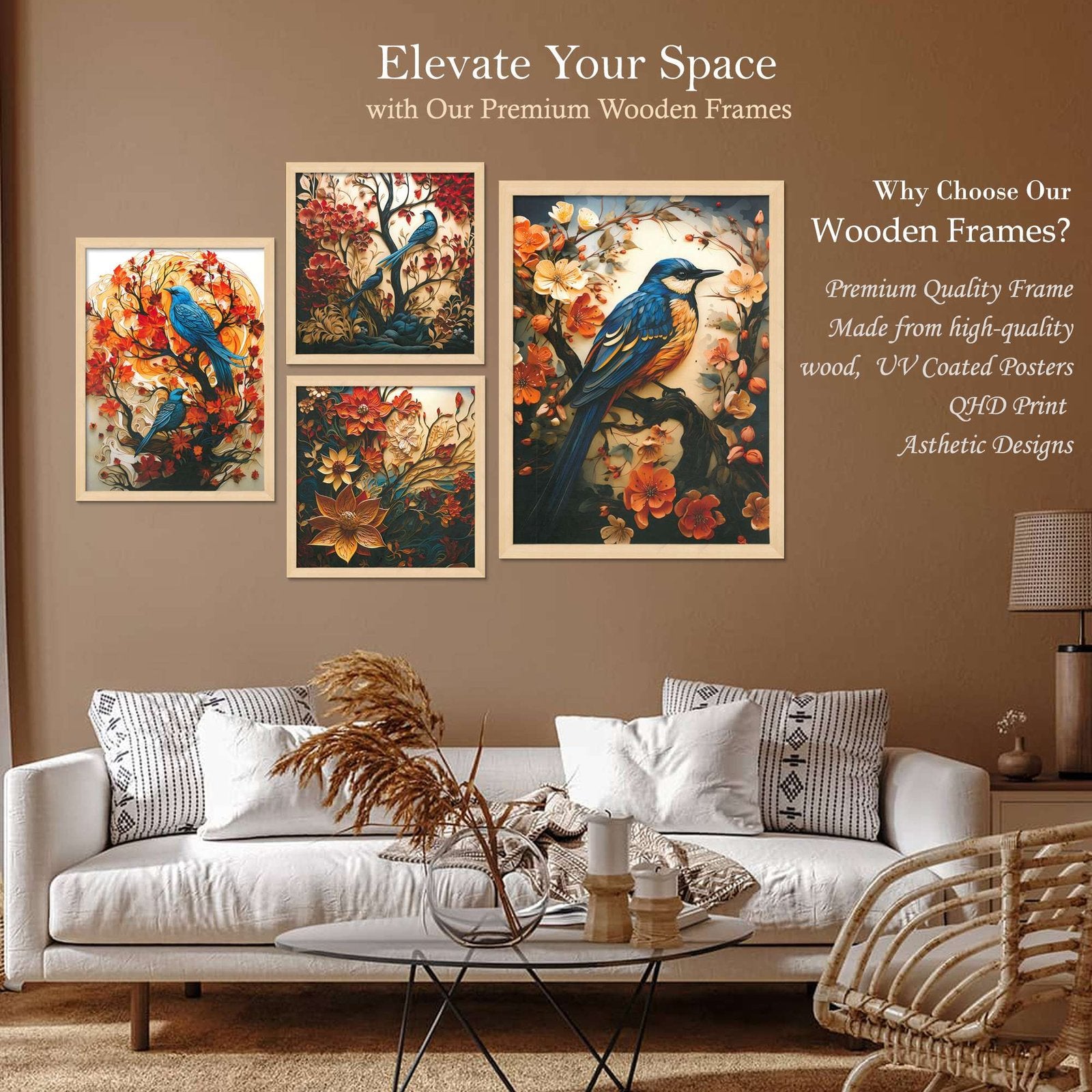 SET OF 4 DIGITAL WALL PAINTING