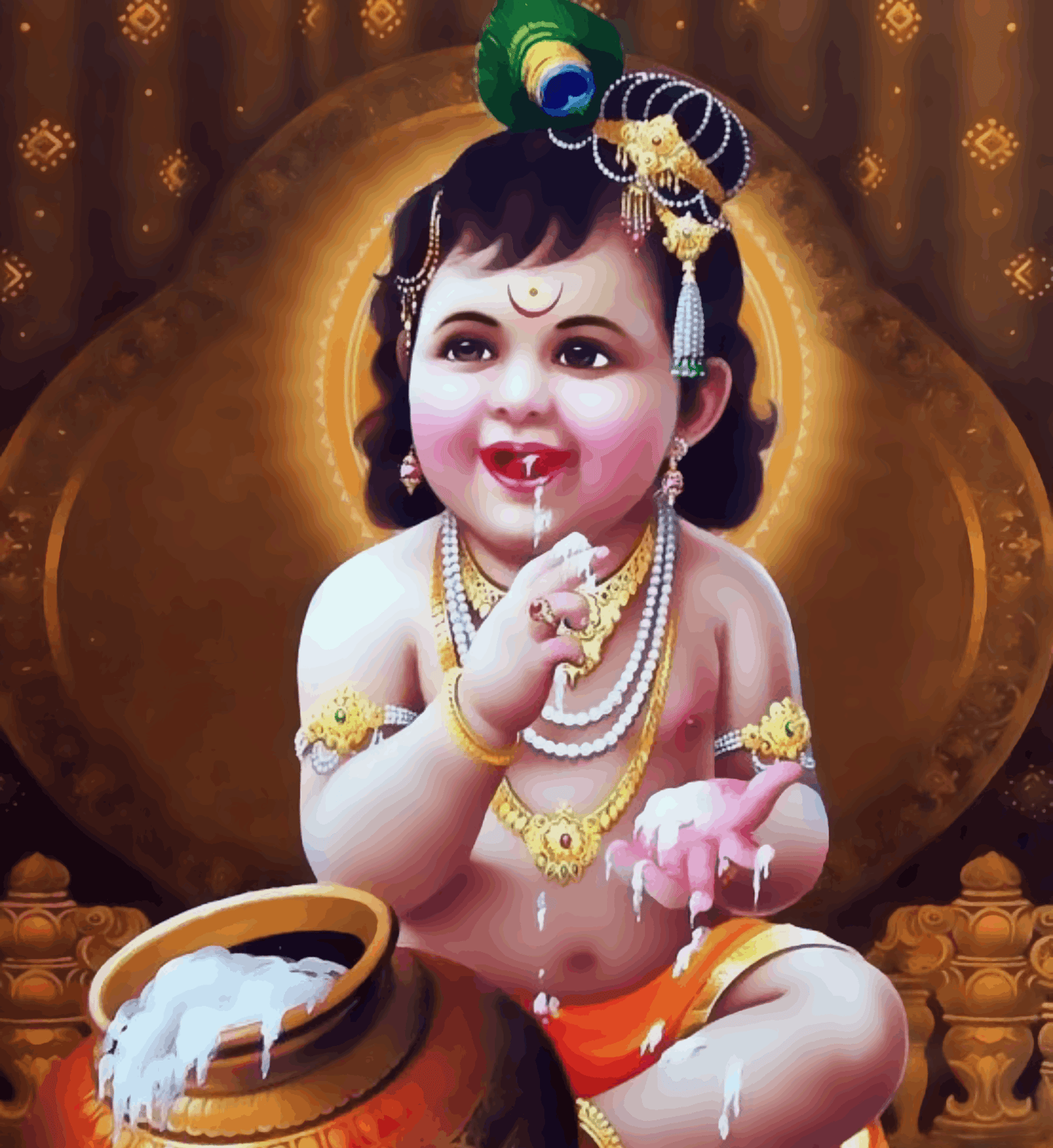 Bal Gopal Krishna having fun - Janmasthami