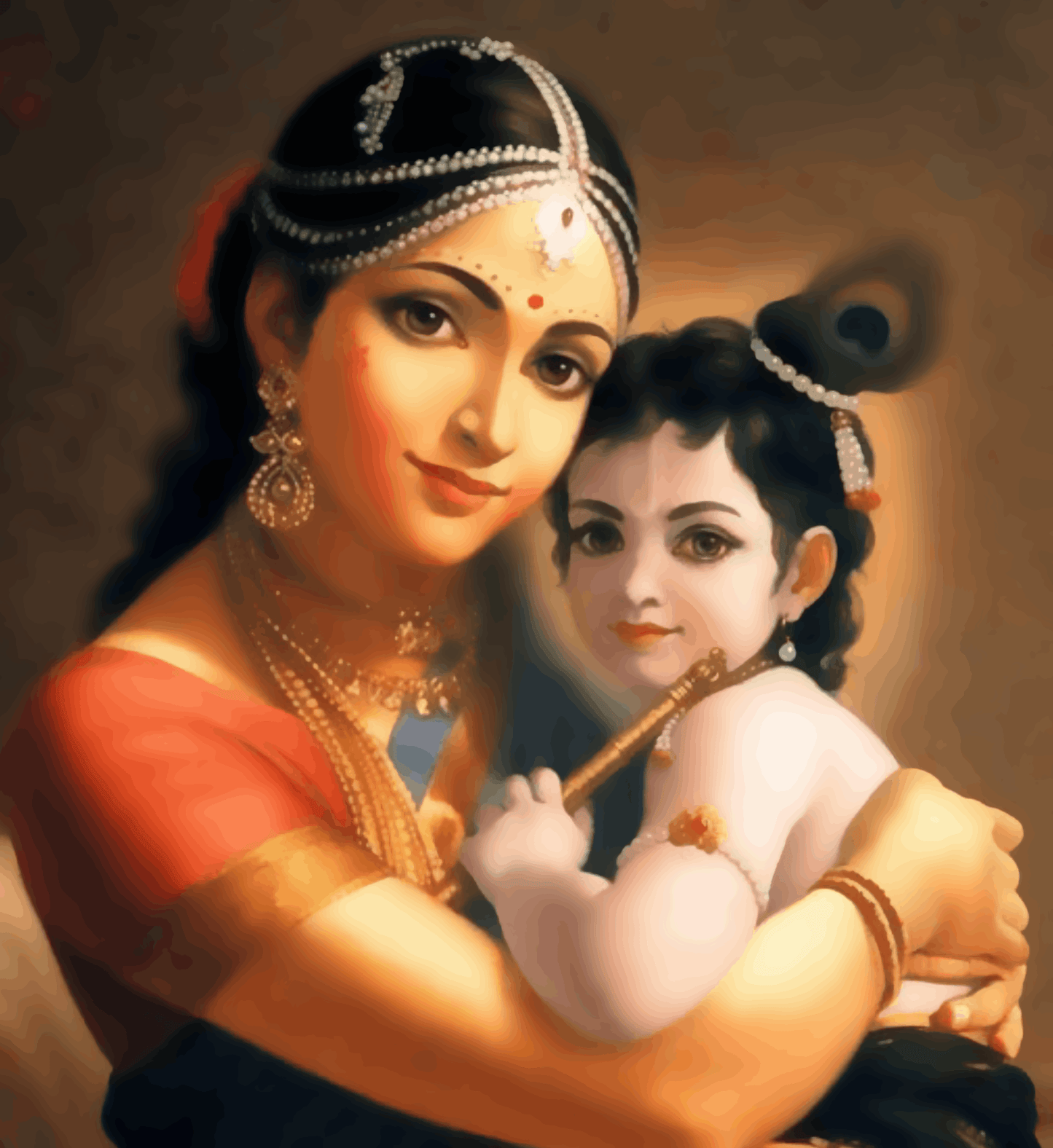 Maa Yashoda with baby Krishna - Janmasthami