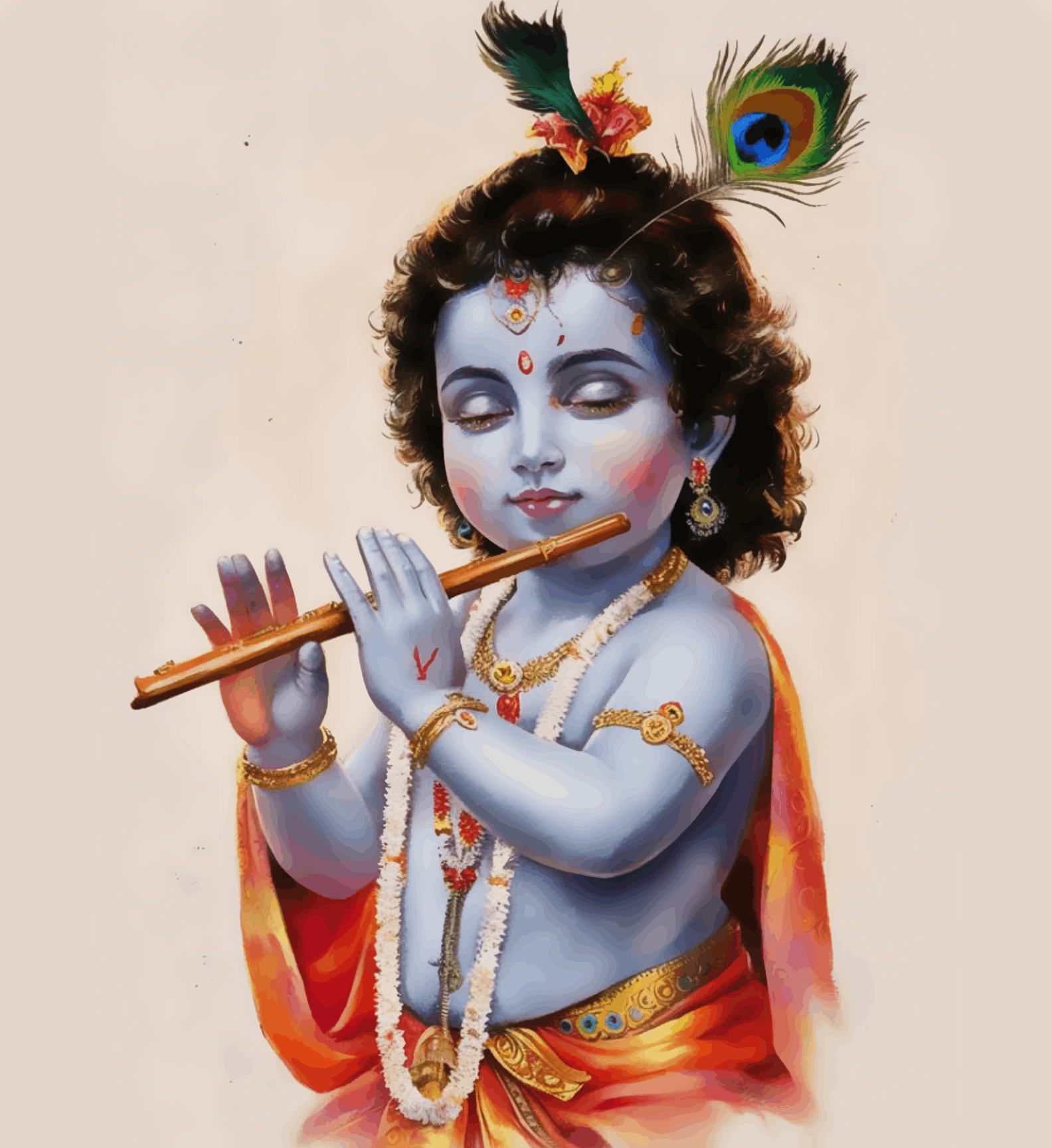 Bal Krishna playing flute - Janmashtami