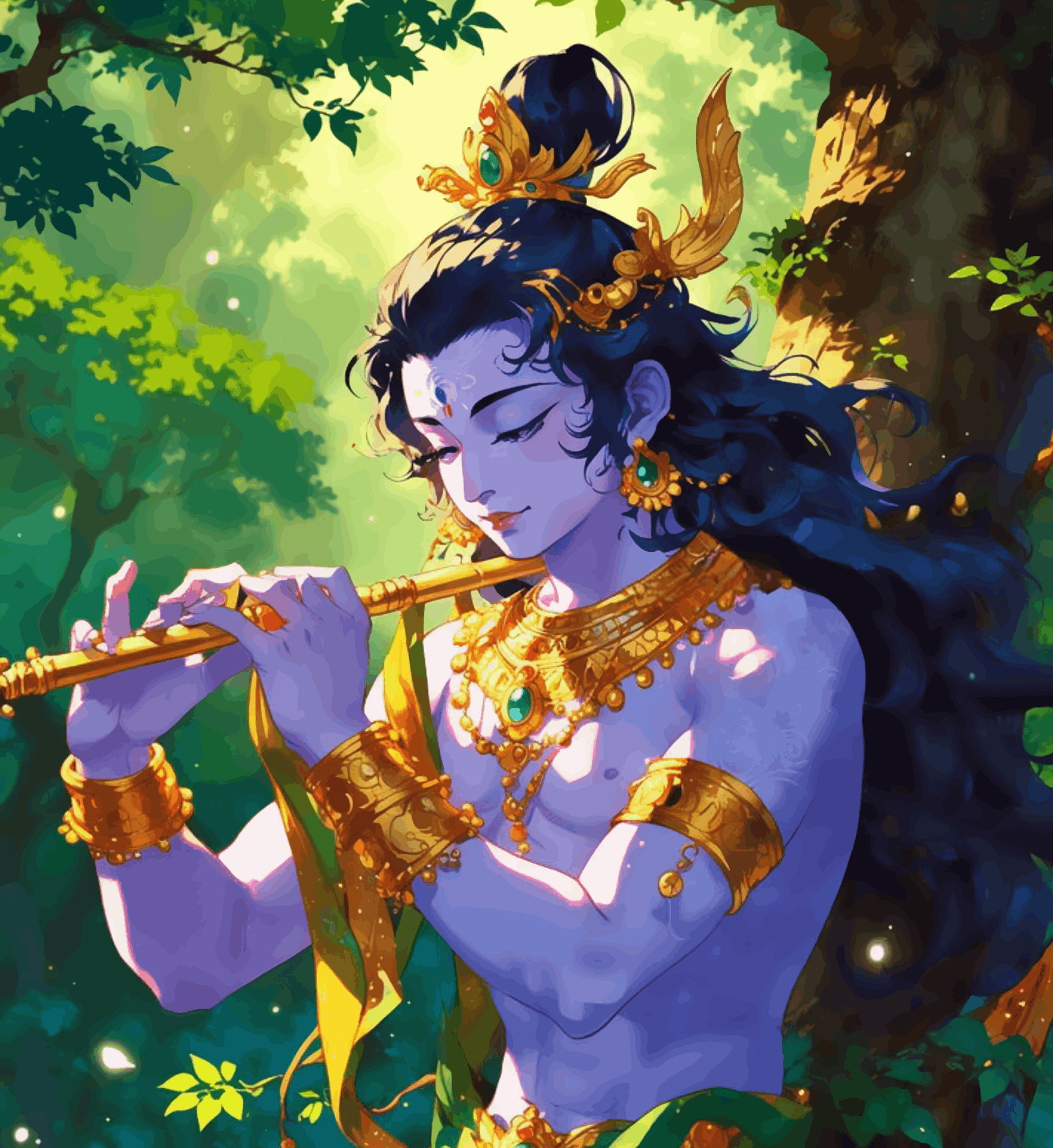 Shree Krishna playing flute- Janmasthami