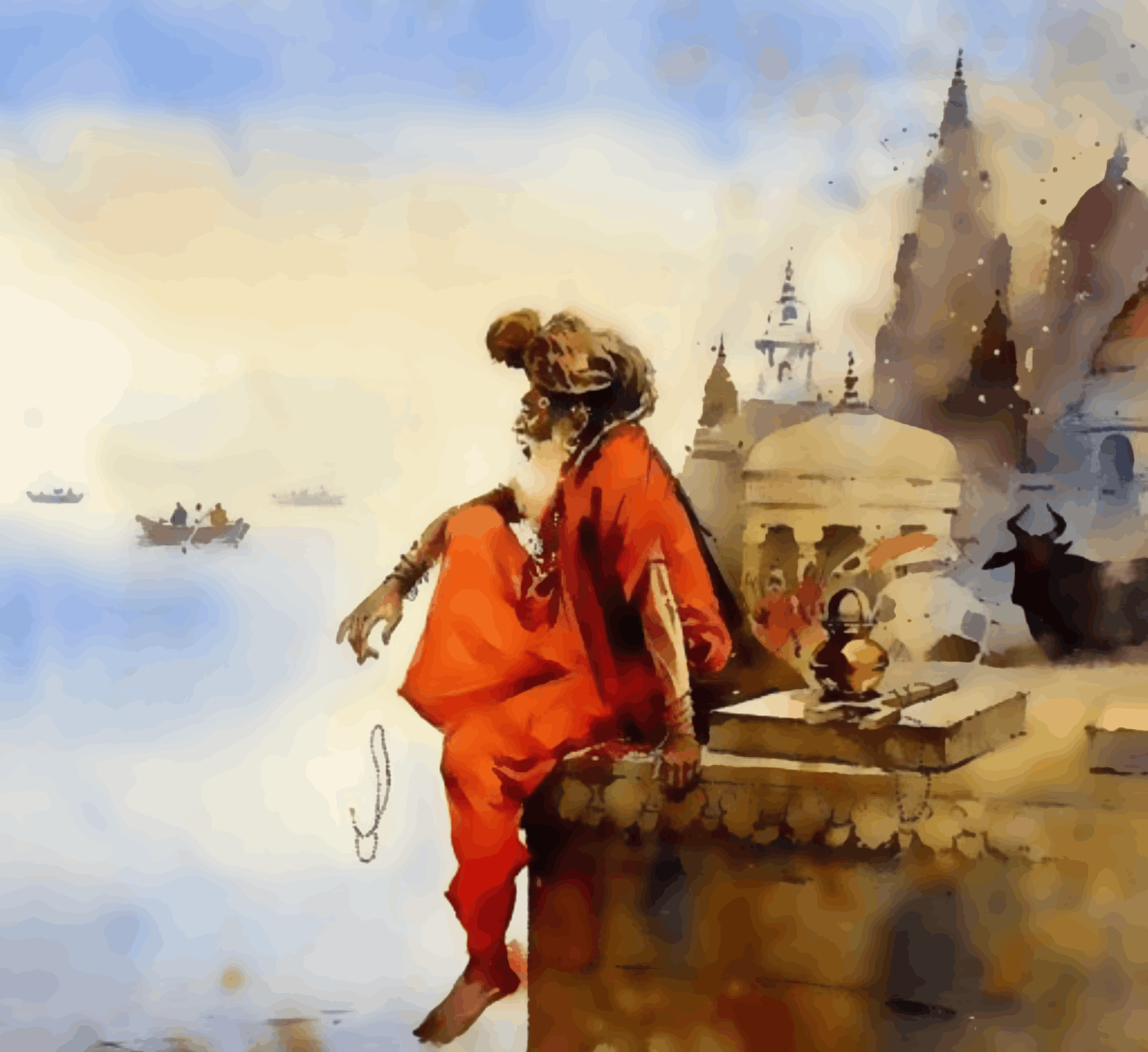 Sage Of The Riverbank- Ghat