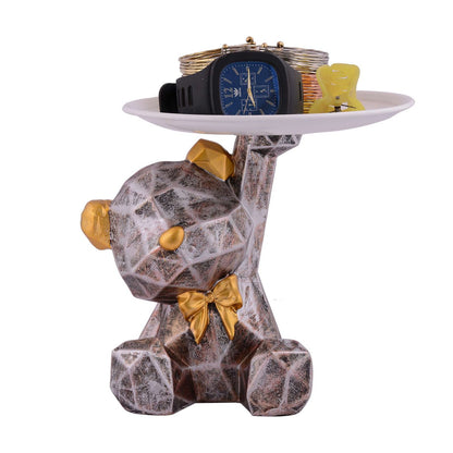 Cool Taddy Bear Showpiece for Home Decorative Showpiece | Taddy Bear with Paltter Statue for Home Decor Showpiece | Home Kitchen Decor | Office Decorative Item -11