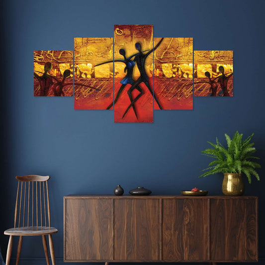 Modren Art Set of Five 3D Framed Paintings for Wall Decoration – Ideal for Home, Living Room, and Bedroom (75 x 43 CM)