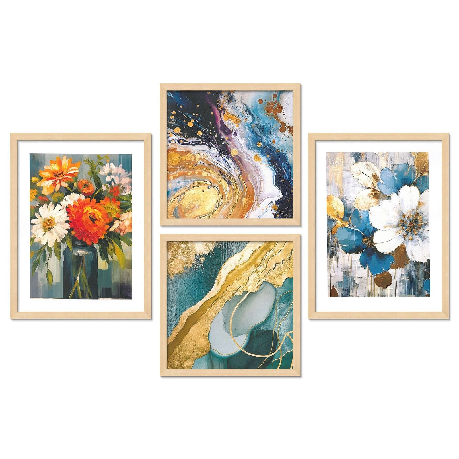 SET OF 4 DIGITAL WALL PAINTING