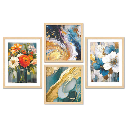 SET OF 4 DIGITAL WALL PAINTING