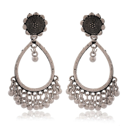 Earrings for Women Traditional Silver AZ838-OXidised Jhumka Set | German Silver Chand Baliyan & Jhumkas Earrings | Birthday & Anniversary Gift -AZ838-OX-ER34