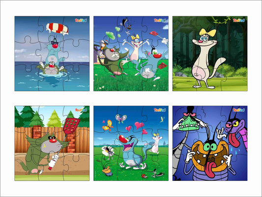 Wooden Jigsaw Puzzle - Oggy and the Cockroaches